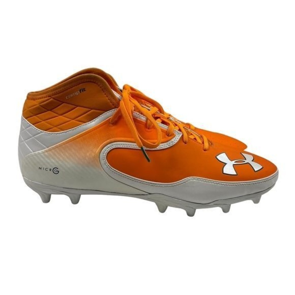 Under Armour Nitro‎ Icon Mid MC Football Cleats Mens Size 15 Orange and White